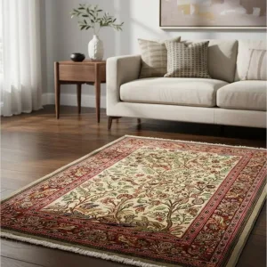 Tapete Persa Árvore Da Vida Ghom 1,06 X 1,50 M