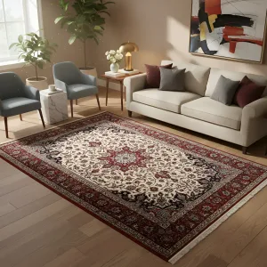 Tapete Persa Isfahan 2,35x1,60m Algodão Seda E Lã
