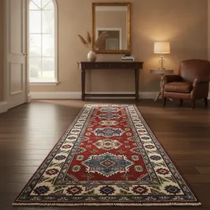 Tapete Decorativo Persa Artesanal Kazak 0,76 x 2,90 m