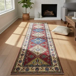 Tapete Decorativo Persa Artesanal Kazak 2,95 x 0,83 m